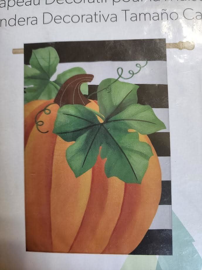 Pumpkin Stripe House Flag