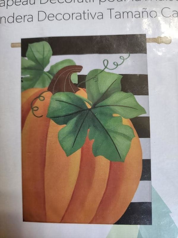 Pumpkin Stripe House Flag