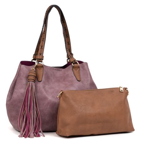 Aliza Large Tassel Monogrammable 2 in 1 Satchel