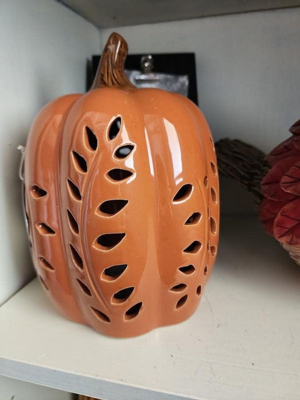 Fall Ceramic Light Up Pumpkin