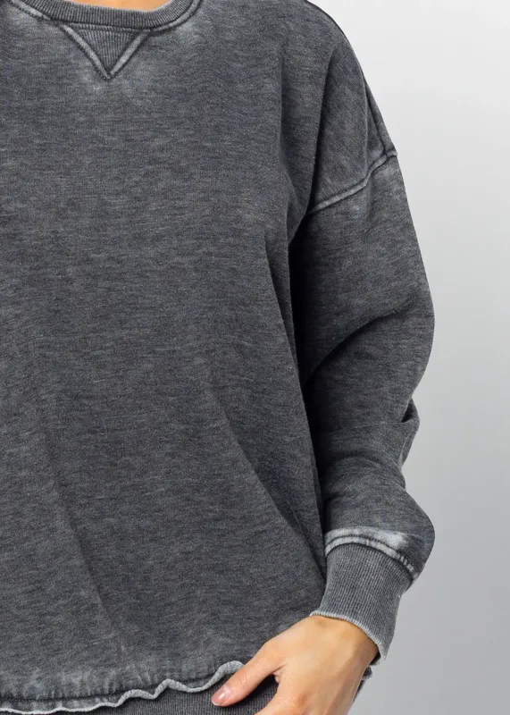 Chicka-d Campus Crew Sweatshirt Charcoal