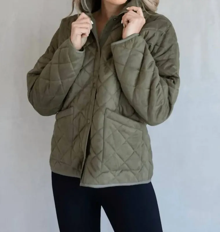 Joy Quilted Jacket Olive