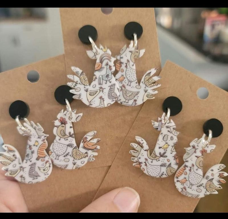 Funky Chicken Dangle Earring