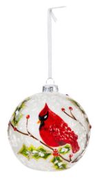 Cardinal Glass LED Ornament