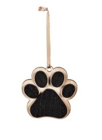 Wood Customizable Paw Print Ornament