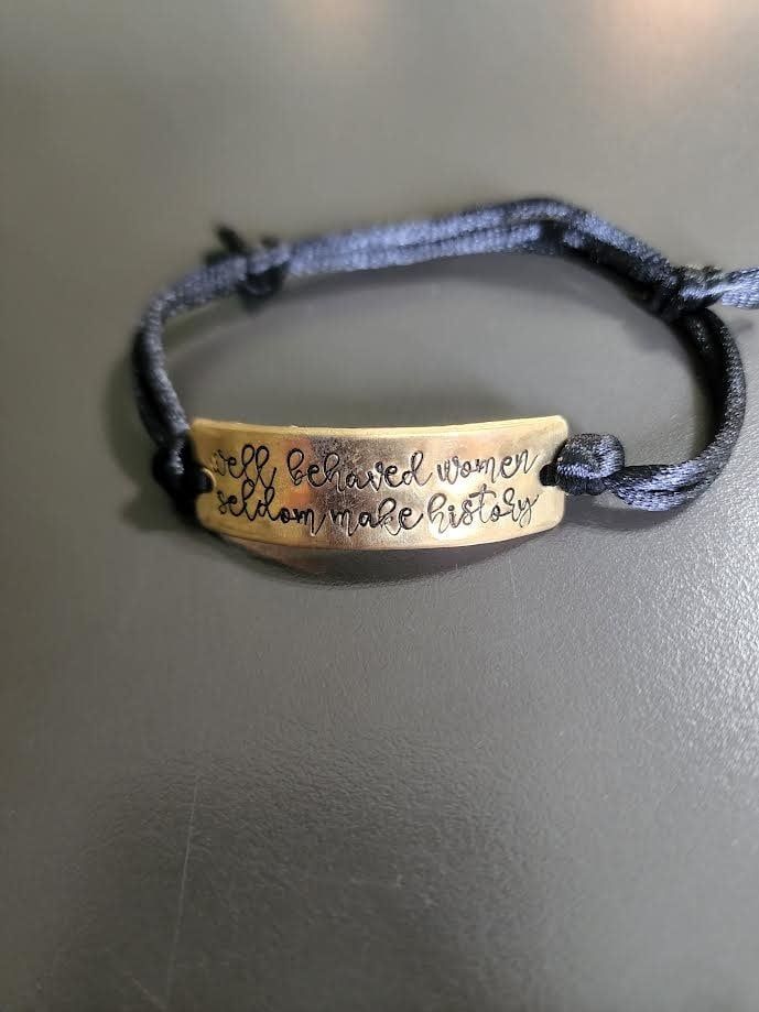 Hand Stamped Well Behaved Women Bracelet