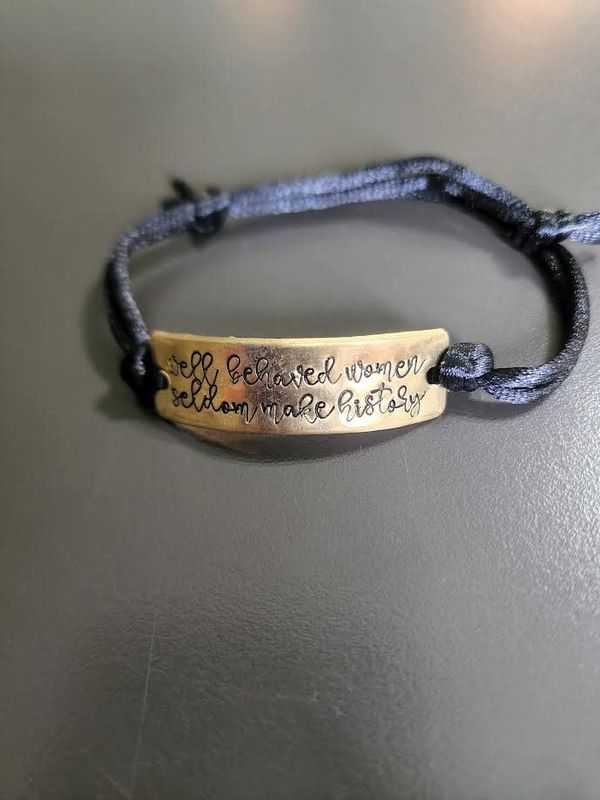 Hand Stamped Well Behaved Women Bracelet