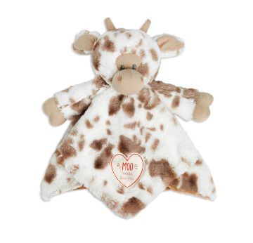 Barnyard Rattle Blankie - Cow