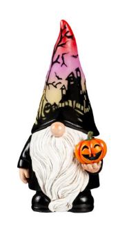 LED Polyresin Halloween Gnome Table Decor