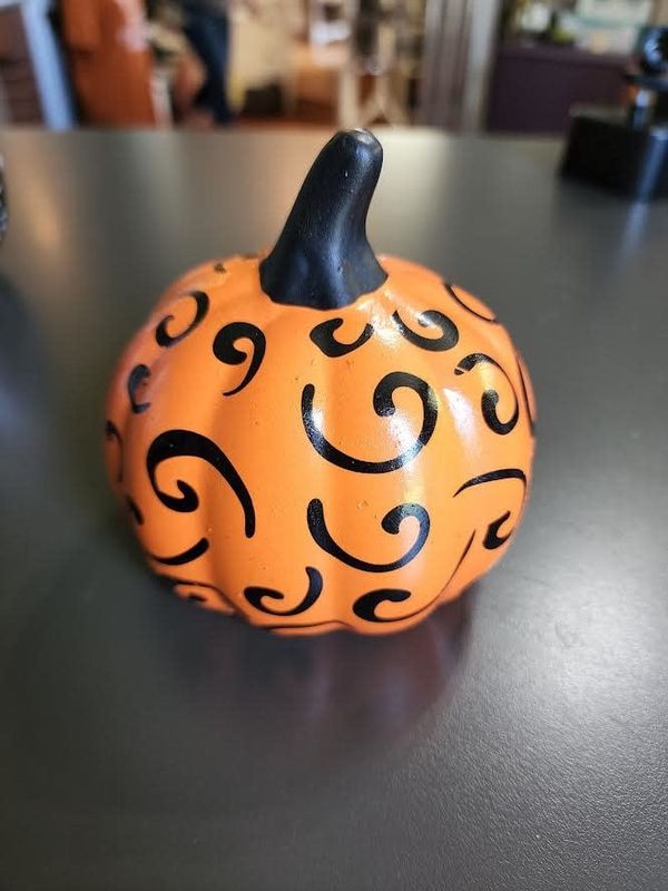 Ceramic Painted Pumpkin Small