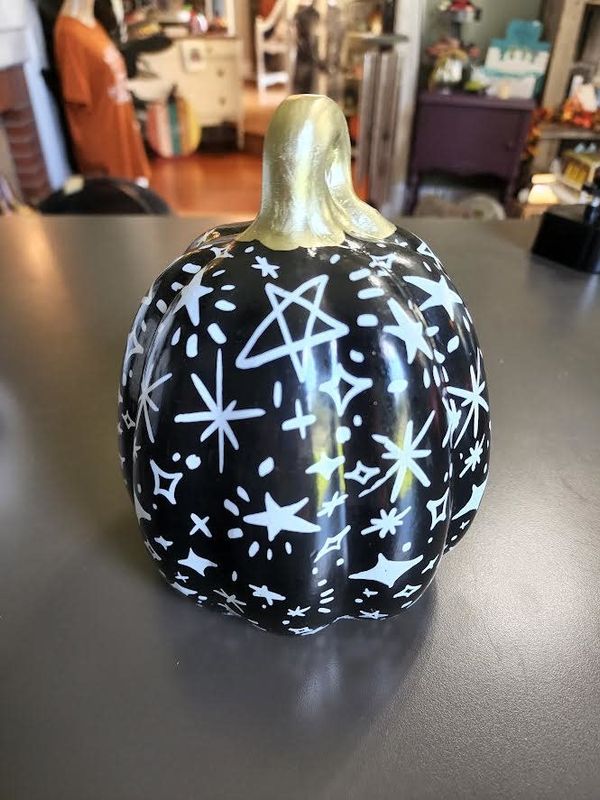 Ceramic Painted Pumpkin Medium