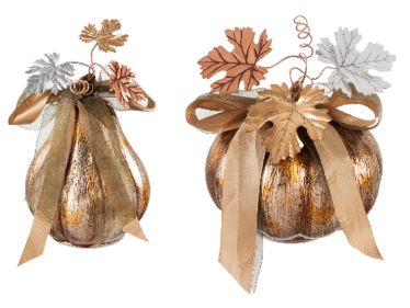 Glass LED Pumpkin Tabletop Decor