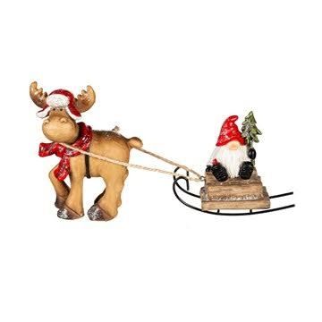 Deer &amp; Gnome on sled