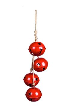 Oversized Red Jingle Believe Bell Chime