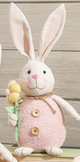 Fabric Bunny with Flower Table Decor