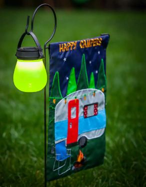 Iron Garden Flag Stand With Shepherd&#39;s Hook