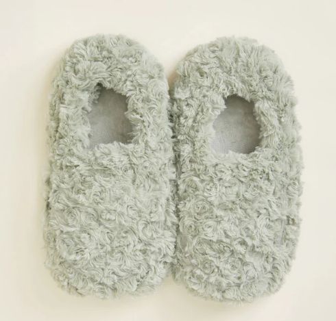 Warmies Microwavable Curly Sage Green Slippers