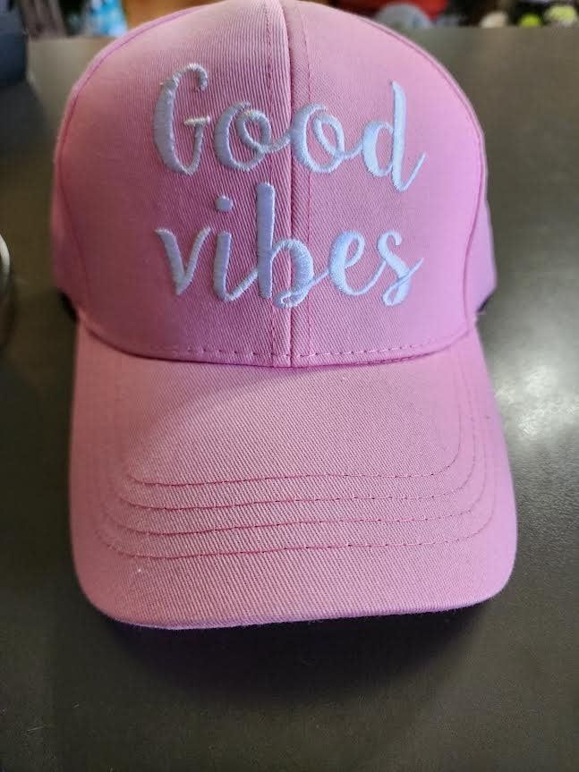Good Vibes Embroidered CC Ball Cap