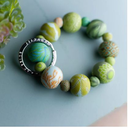 Jilzarah Wrist Keychain Botanical Green