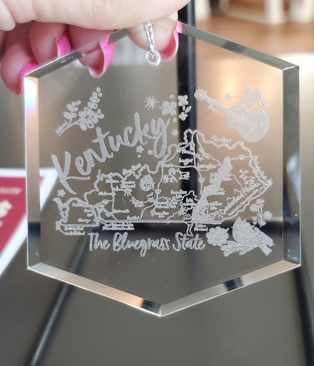 Kentucky Laser Etched Crystal Ornament