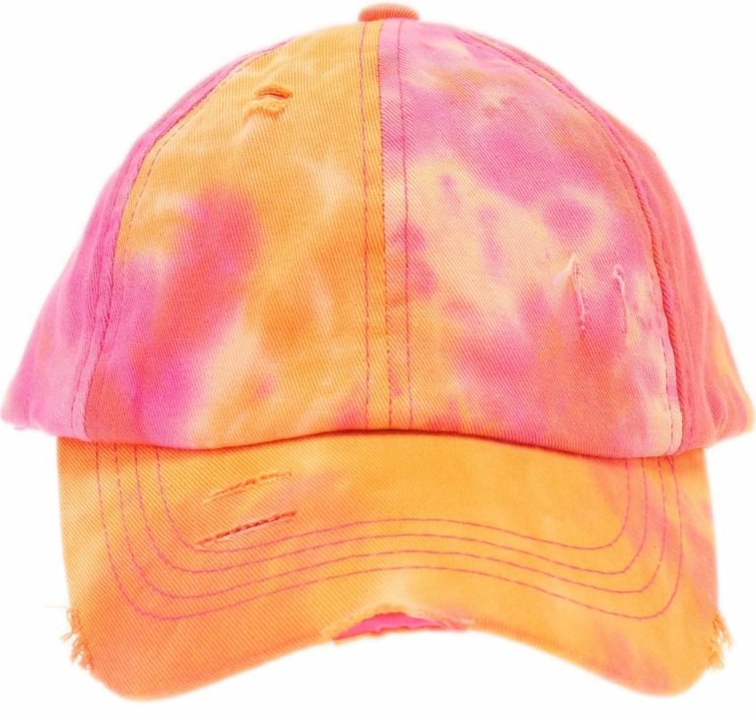 Tie Dye Criss-Cross High Ponytail CC Ball Cap