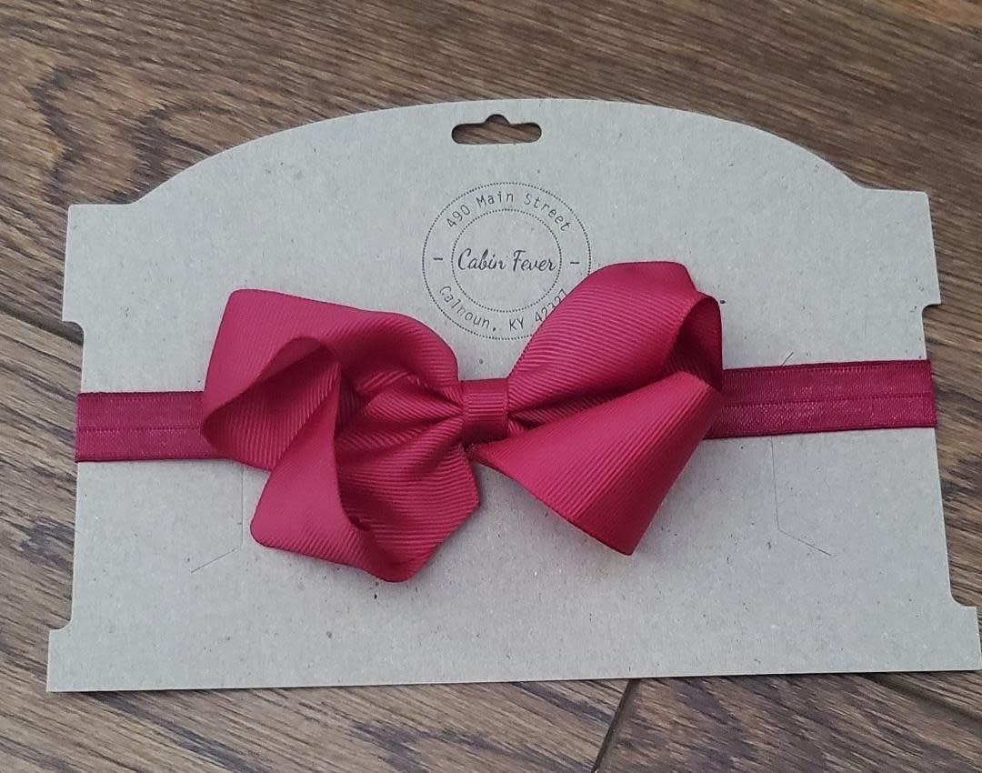 Headband with Brick Red Bow