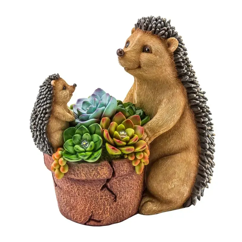 Solar Succulent Hedgehog Family