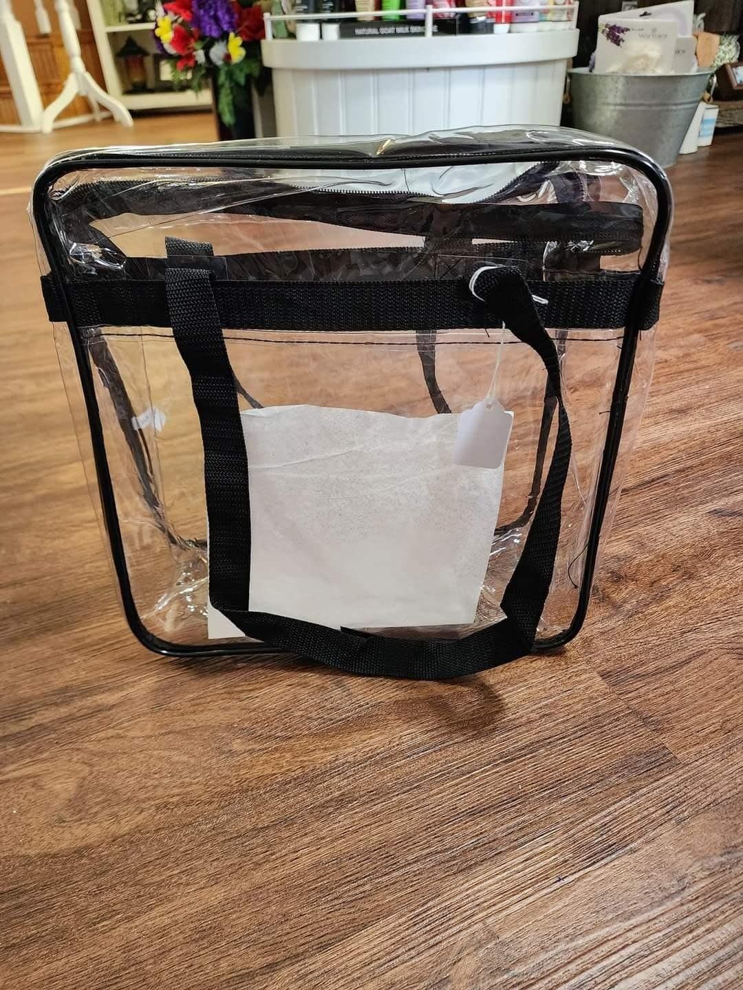 Clear Zipper Tote with Pocket