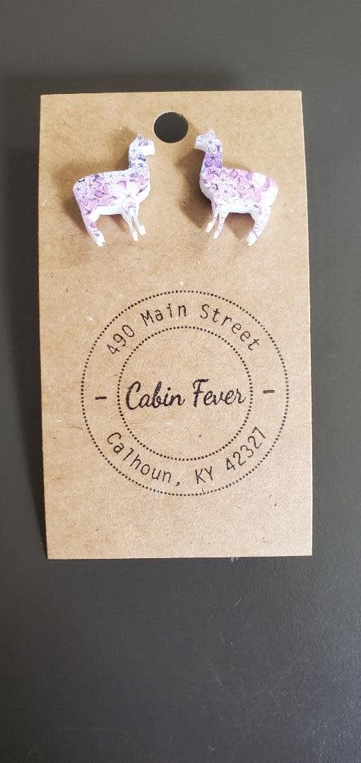 Floral Llama Earrings