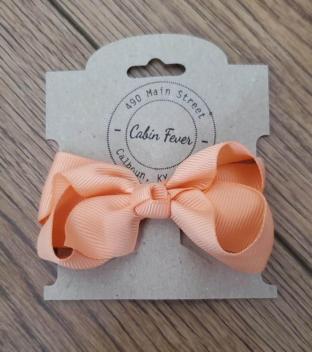Small Peach Hair Bow