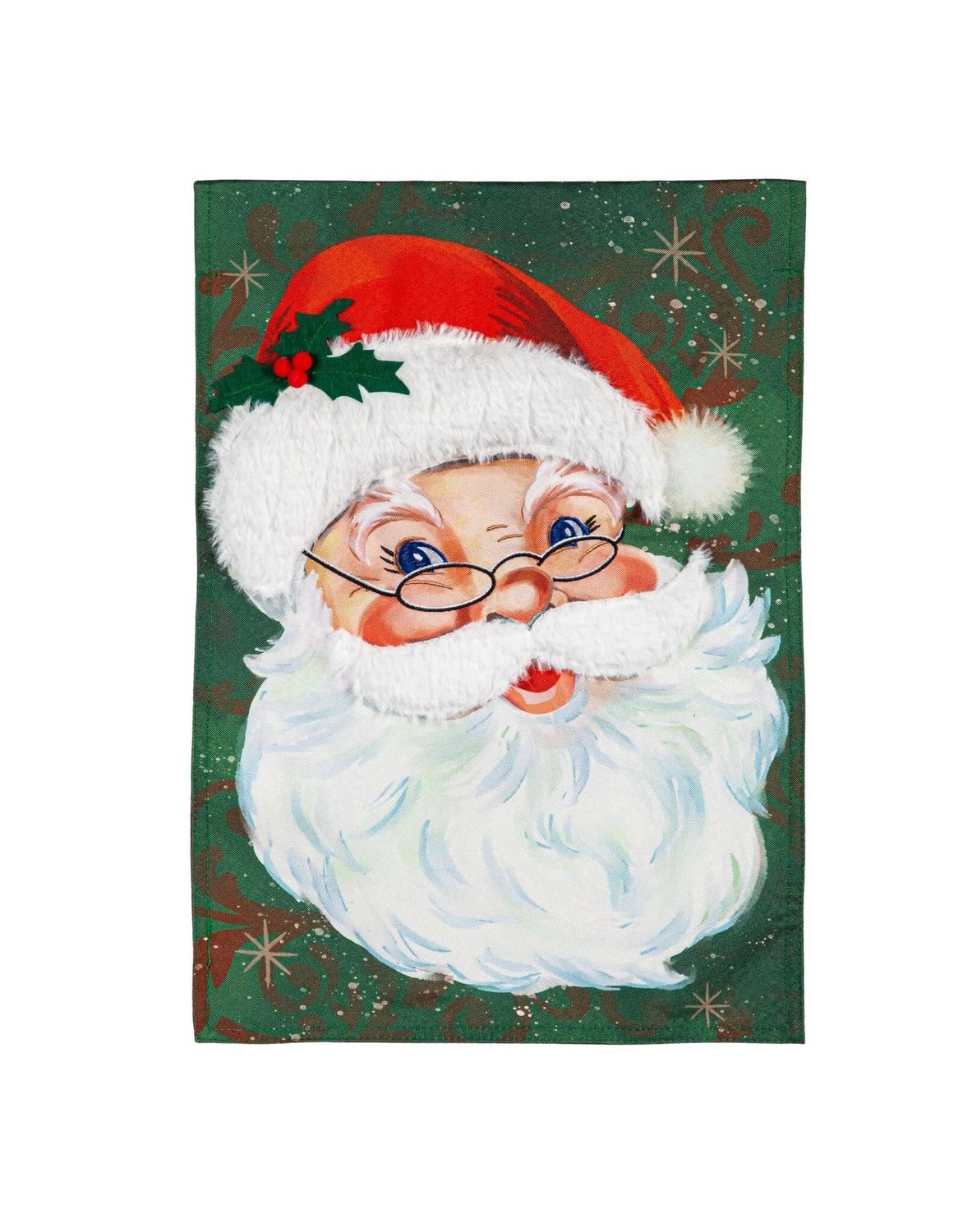 Merry Santa Linen Garden Flag