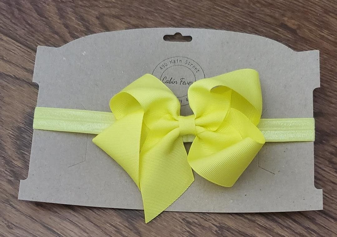Headband with Neon Yellow Bow