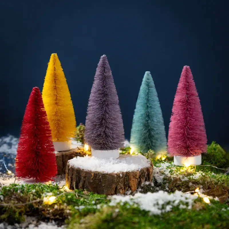 5&quot; Bottle Brush Tree Table Decor Set
