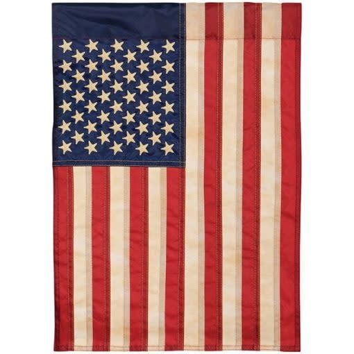 &quot;Sewn Stripes &amp; Embroidered Stars&quot; Applique Flag