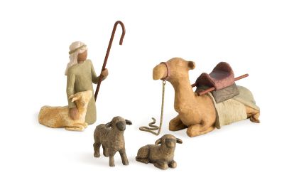 Willow Tree Shepherd and Stable Animals