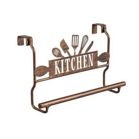 Metal Kitchen Over the Cabinet Towel Holder
