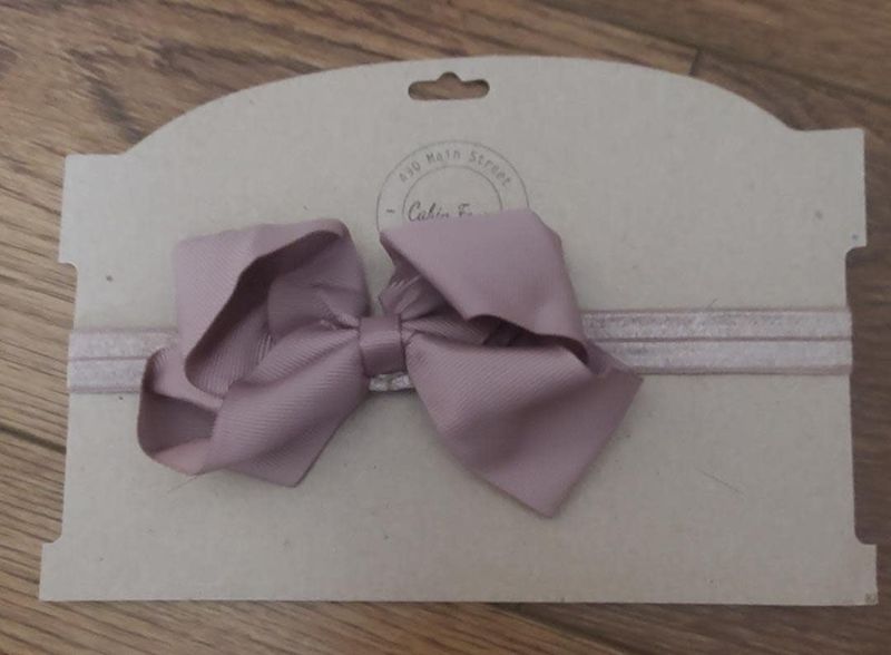 Headband with Taupe Bow