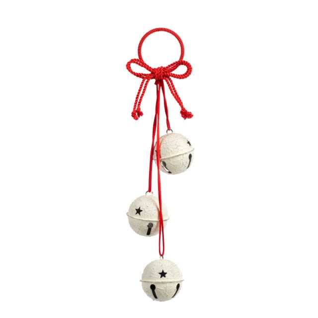 Distressed White Metal Bells Hanger