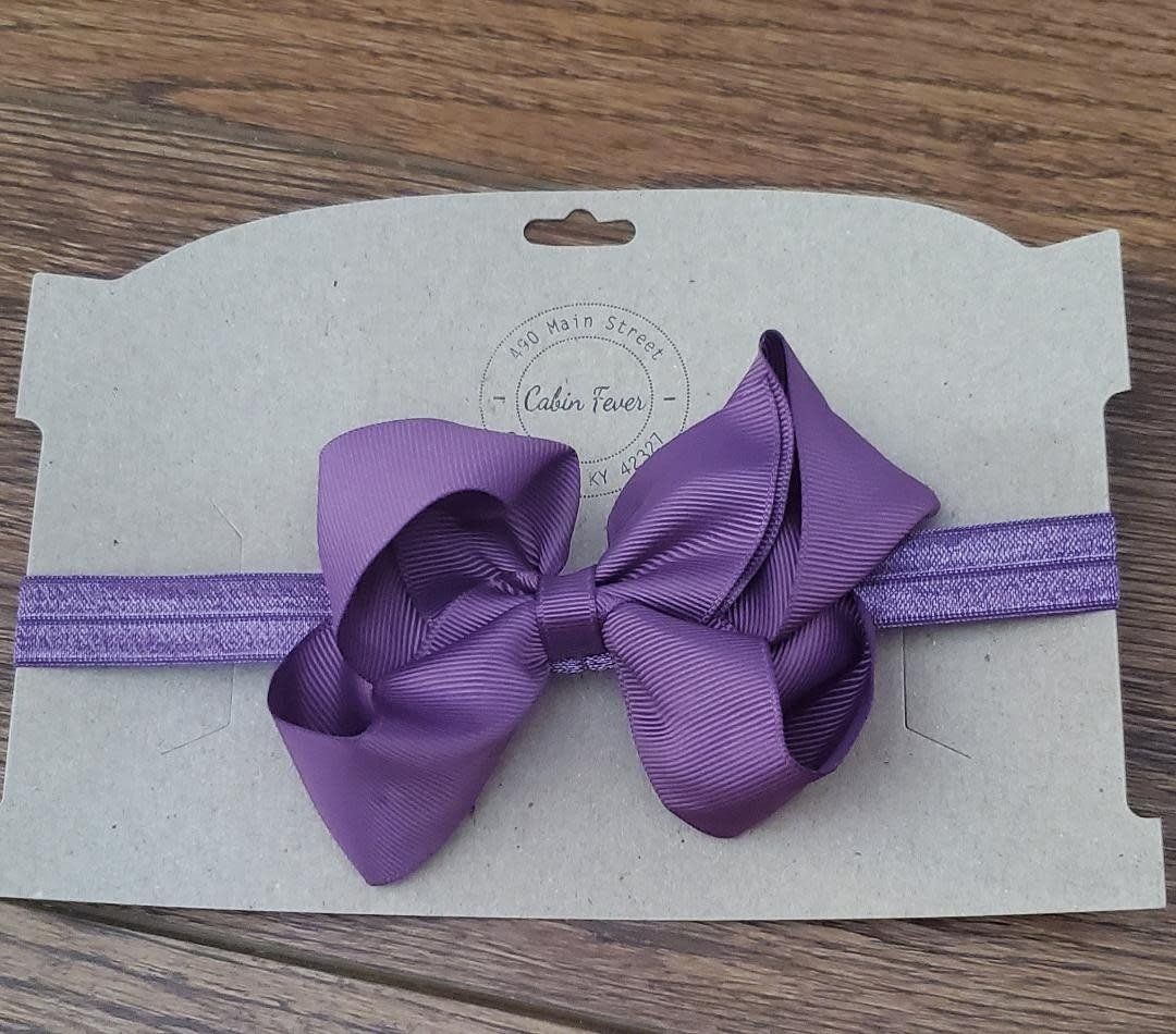 Headband with Dark Lavender Bow