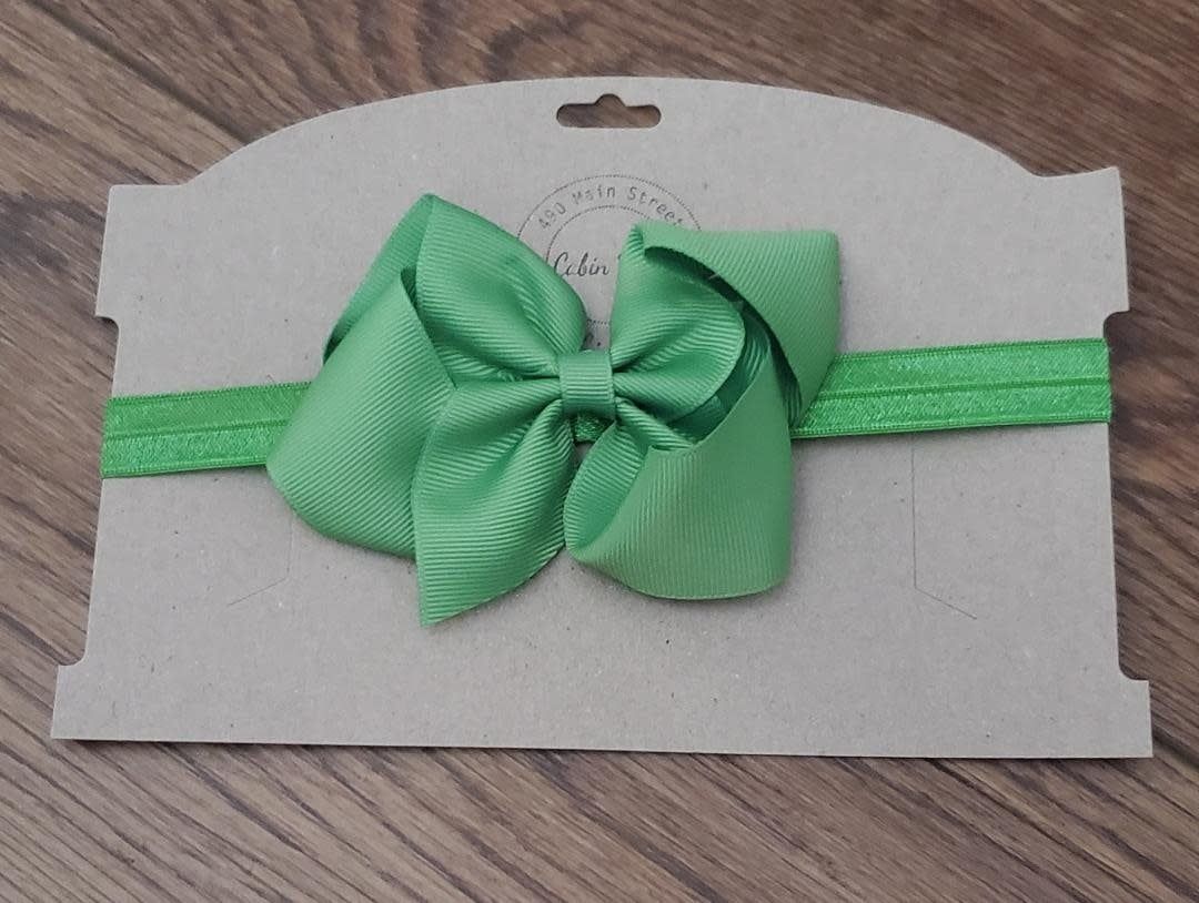 Headband with Bright Green Bow