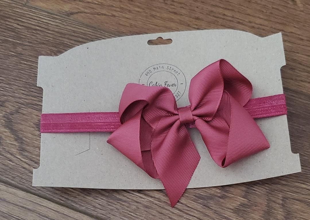 Headband with Mauve Bow