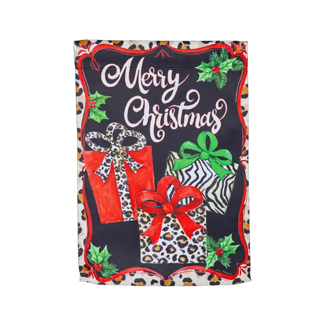 Animal Print Presents Suede Garden Flag