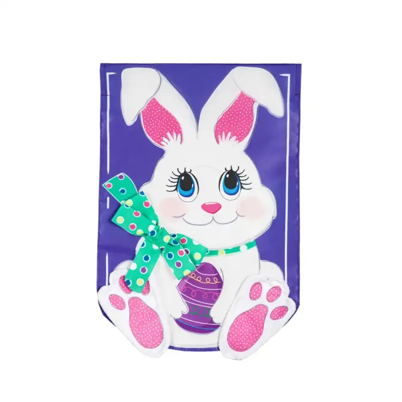Easter Bunny Applique Garden Flag