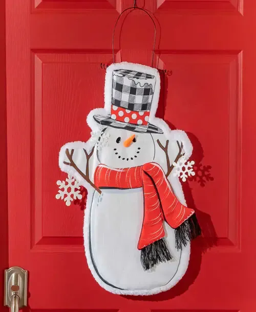 Snowman Estate Door Decor 17" x 27"