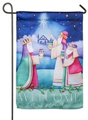 Let Us Adore Him Garden Flag