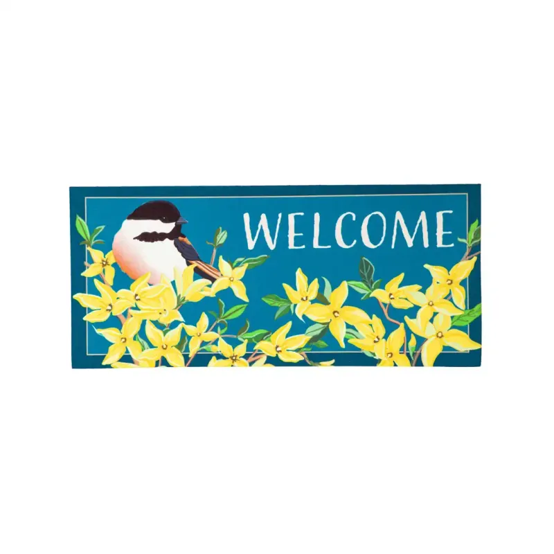 Forsythia And Chickadee Sassafras Switch Mat