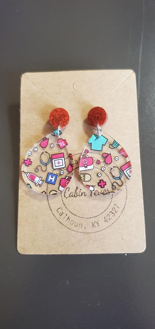Teardrop Medical Staff Dangle Earrings