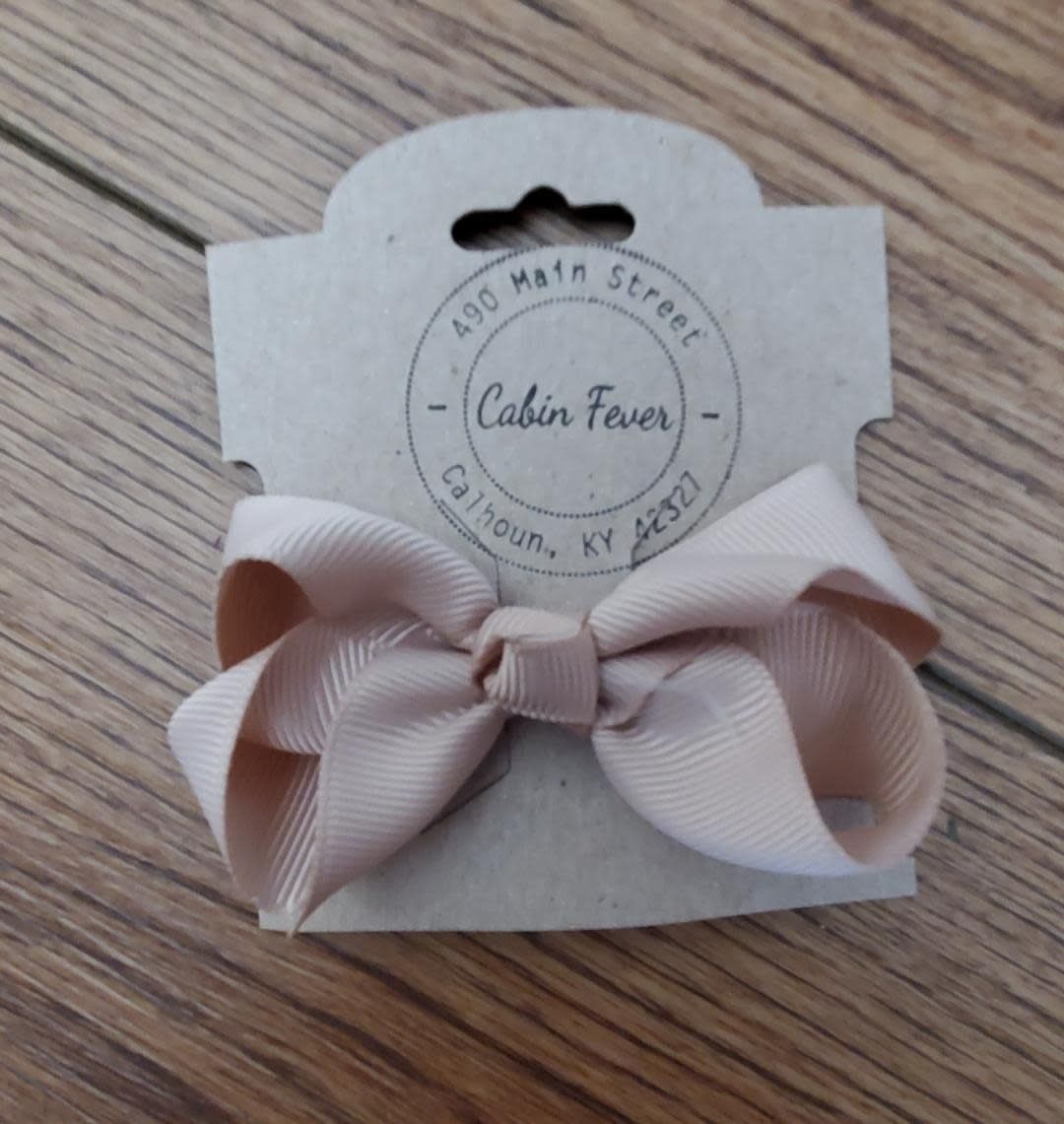 Small Tan Hair Bow