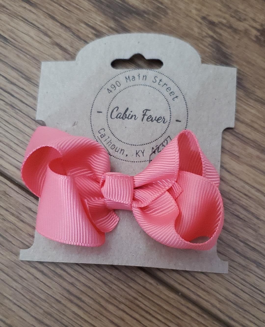 Small Coral Hair Bow