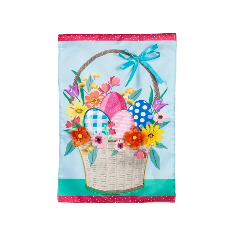 Easter Basket Applique Garden Flag